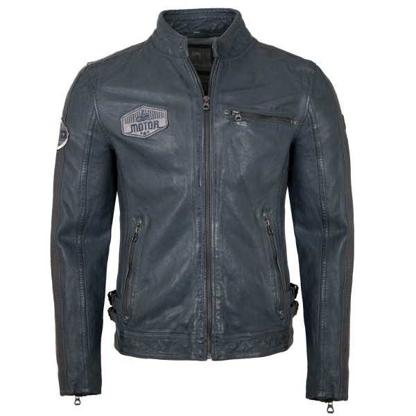 Gipsy by Mauritius - Herren Lederjacke Bikerjacke Lammnappa light blue II-14213