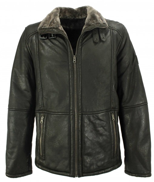 Redpoint - Herren Lederjacke Lammnubuk dunkelbraun-10933