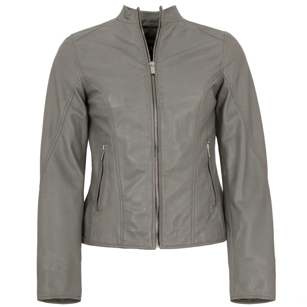 Jilani - Damen Lederjacke Lammnappa grau-14368