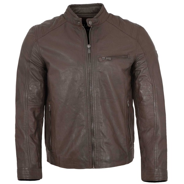 Jilani Collection - Herren Lederjacke Lammnappa braun-14376