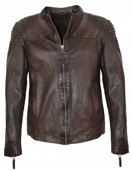 Freaky Nation - Herren Lederjacke choco braun-10608