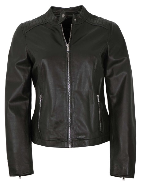 Freaky Nation - Damen Lederjacke Lammnappa schwarz-14196