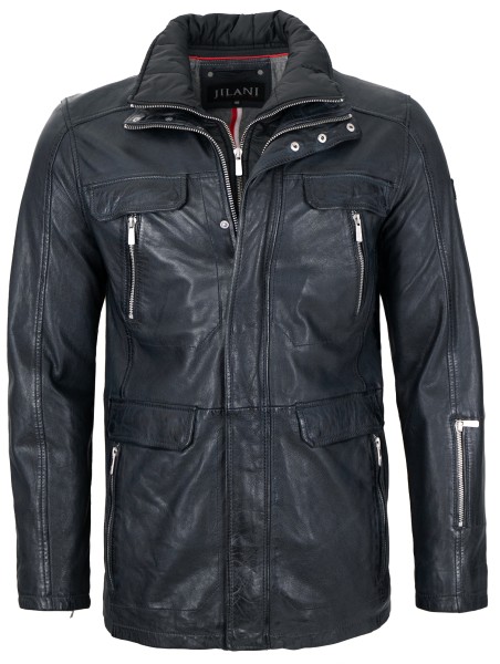 Jilani - Herren Lederjacke Lammnappa dunkel petrol-13269-1