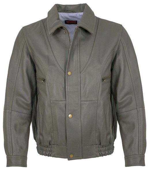MADDOX - Herren Lederjacke Blouson Lammnappa grau-13733