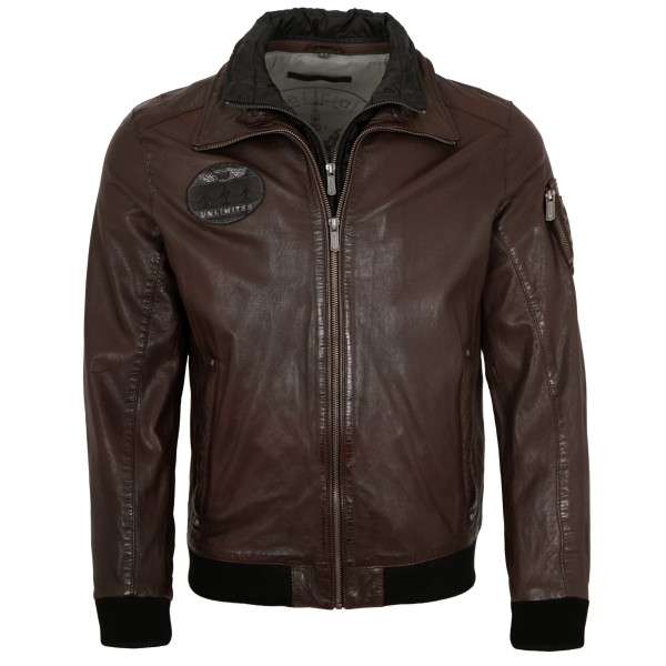 Deercraft - Herren Lederjacke Blouson Lammnappa chestnut-14330
