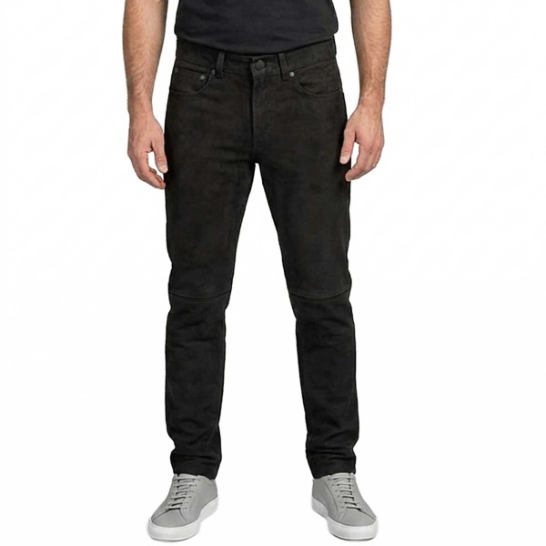MADDOX - Herren Lederhose Kuhleder Nubukleder schwarz-14491