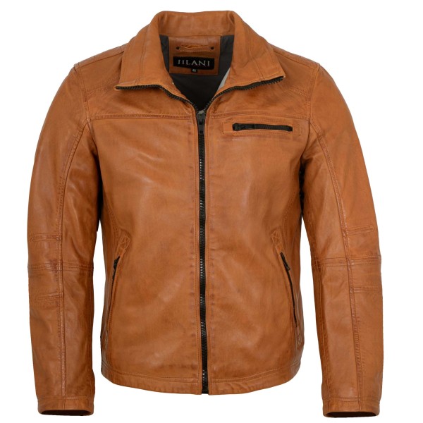 Jilani - Herren Lederjacke Lammnappa cognac-14365