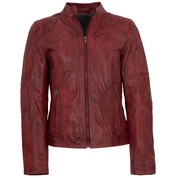 MADDOX - Damen Lederjacke Lammnappa dunkelrot-14275