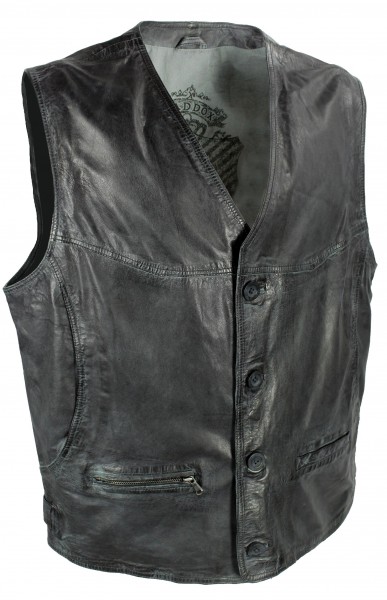 Maddox - Herren Lederweste Lammnappa anthrazit-petrol-9997-2