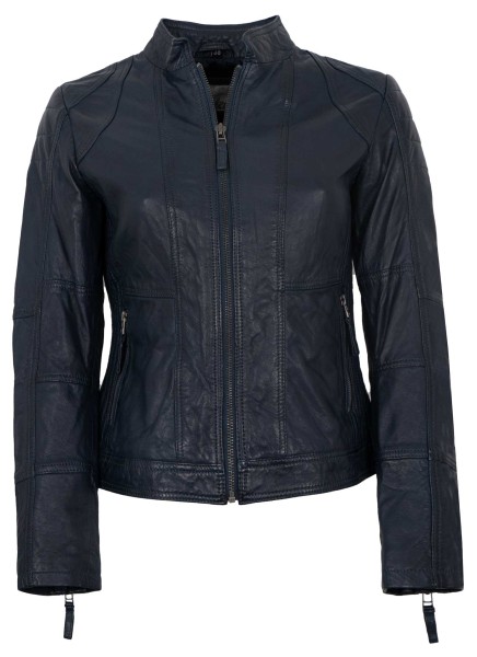 7eleven - Damen Lederjacke Lammnappa navy-14042