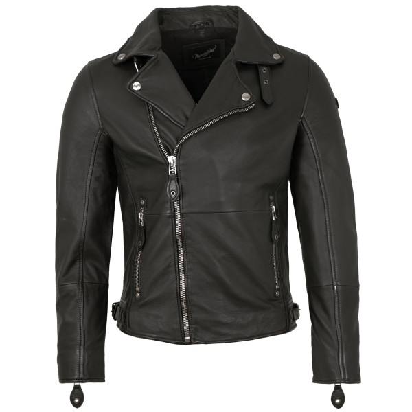 Mauritius - Herren Lederjacke Bikerjacke Lammnappa schwarz - 14231
