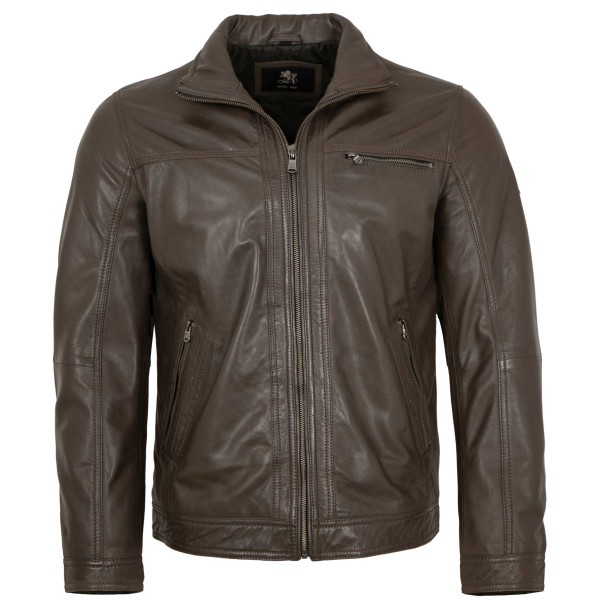 OTTO KERN- Herren Lederjacke Lammnappa dunkelbraun-14308