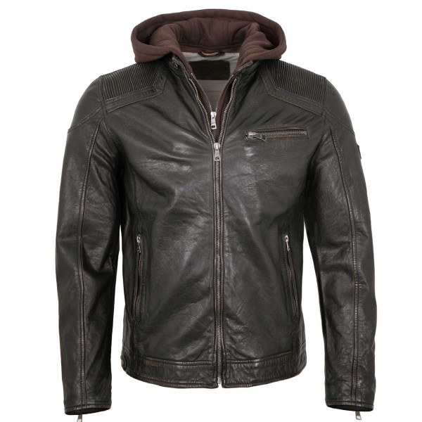 Mauritius - Herren Lederjacke Bikerjacke Lammnappa schwarz vintage-14467-3