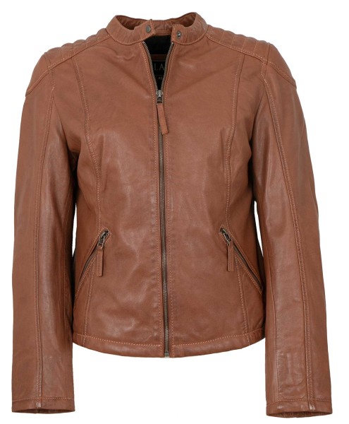 Jilani - Damen Lederjacke Lammnappa cognac-13883