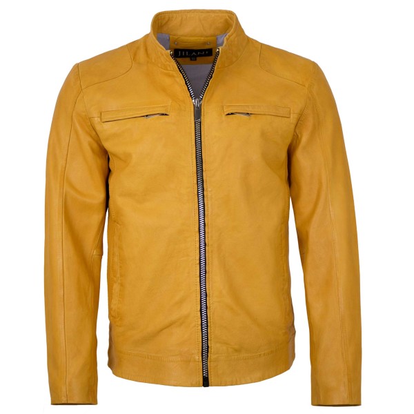 Jilani - Herren Lederjacke Lammnappa gelb-14228