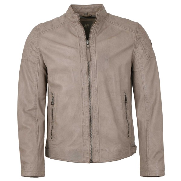 Gipsy by Mauritius - Herren Lederjacke Lammnappa silver grey-14217