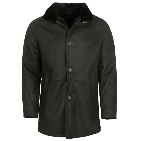 Jilani Collection - Herren Lammfellmantel Lederjacke Lammfell schwarz-14438