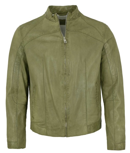 Milestone - Herren Lederjacke Lammleder grün-14010