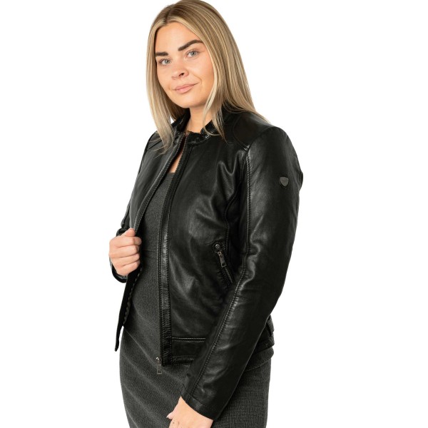 Mauritius - Damen Lederjacke Lammnappa schwarz-14461