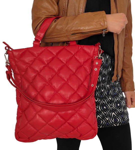 Damen Lederhandtasche Handtasche Lammnappa rot-13845-A