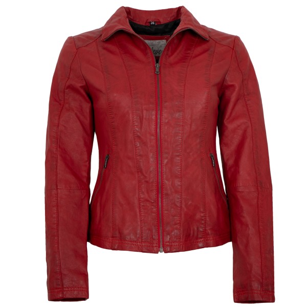 7eleven - Damen Lederjacke Lammnappa rot-14442