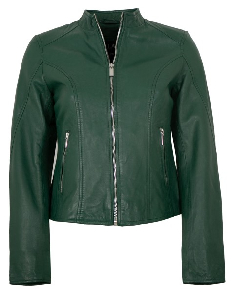 Jilani - Damen Lederjacke Lammnappa dunkelgrün-13987