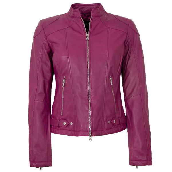 Jilani - Damen Lederjacke Lammnappa raspberry-14219