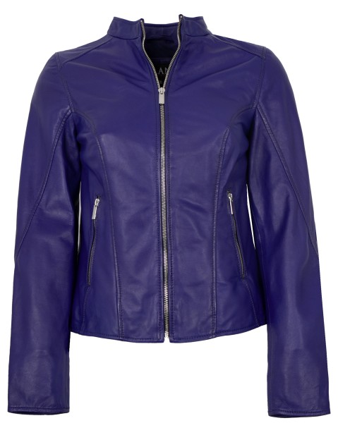 Jilani - Damen Lederjacke Lammnappa blau-13936