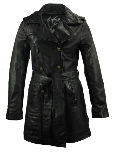 David Moore Damen Ledermantel Trenchcoat Lammnappa Schwarz B Ware Ebay