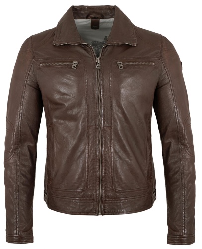 Gipsy Herren Lederjacke Lammnappa kastanie *B-Ware*