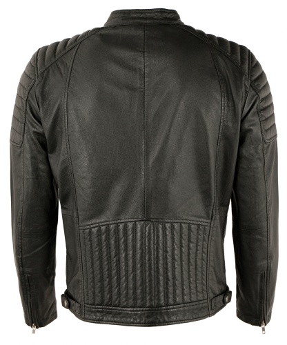 Punchball Men's Leather Jacket Biker Jacket Lamb Nappa Black